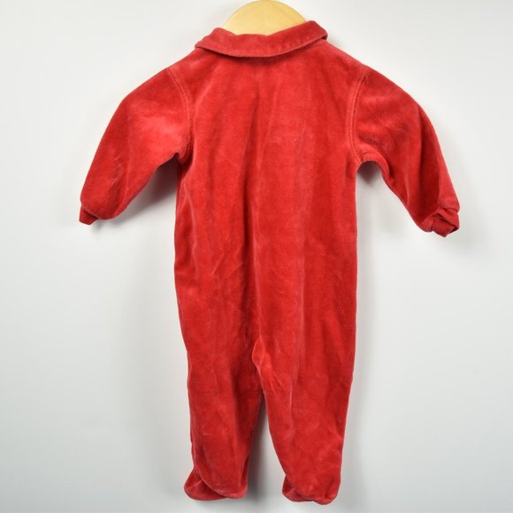 Red Disney velour sleep/ play suit 6M - Picture 3 of 3